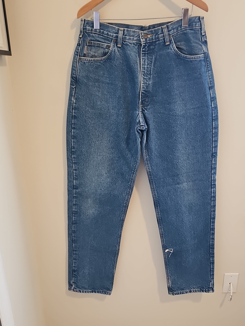 Carhartt‎ B21 DST Flannel Lined Jeans Mens Sz 36 x 34 Blue Denim Workwear Rugged
